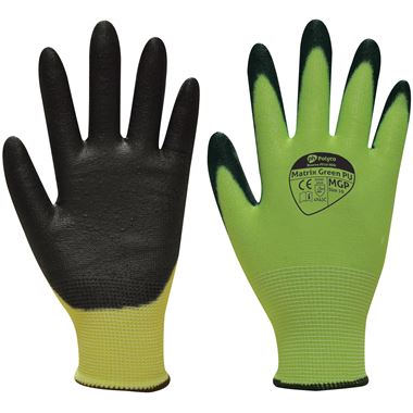 Polyco Matrix Green Cut C PU Work Gloves MGP with PU Coating - 13g