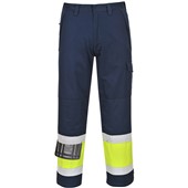 Portwest MV26 Yellow/Navy Modaflame Hivis Flame Resistant Anti Static Arc Hi Vis Trouser