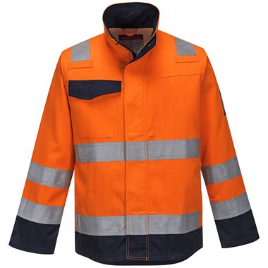 Portwest MV35 Orange/Navy Modaflame HVO Multi Inherent Flame Resistant Anti Static Arc Hi Vis Jacket