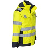 Portwest MV70 Yellow/Navy Modaflame Rain Waterproof Inherent Flame Resistant Anti Static Arc Hi Vis Jacket