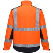 Portwest MV72 Orange/Navy Modaflame Softshell Inherent Flame Resistant Anti Static Arc Hi Vis Softshell Jacket