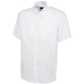 Uneek UC702 Mens Short Sleeve Pinpoint Oxford Shirt White