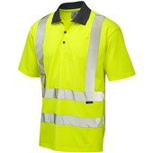 Leo Workwear Rockham Yellow Coolviz EcoViz Hi Vis Polo Shirt  