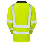 Leo Workwear Swimbridge Yellow Comfort EcoViz Long Sleeve Hi Vis Polo Shirt  