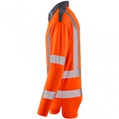 Leo Workwear Georgeham Orange EcoViz Coolmax Performance+ Long Sleeve Hi Vis Polo Shirt
