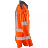 Leo Workwear Georgeham Orange EcoViz Coolmax Performance+ Long Sleeve Hi Vis Polo Shirt
