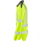 Leo Workwear Georgeham Yellow EcoViz Coolmax Performance+ Long Sleeve Hi Vis Polo Shirt