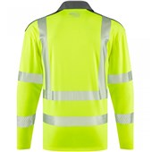 Leo Workwear Georgeham Yellow EcoViz Coolmax Performance+ Long Sleeve Hi Vis Polo Shirt