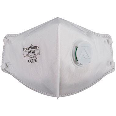 Portwest P310 FFP3 Valved Dolomite Fold Flat Disposable Masks (Pack 3)