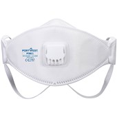 Portwest P361 Trifold FFP2 Valved Dolomite Fold Flat Disposable Masks (Pack 10)