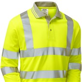 Pulsar P458 Yellow Hi Vis Long Sleeve Polo Shirt