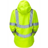 Pulsar P704-R Yellow GRS Recycled Women's Mesh Lined Waterproof Hi Vis Storm Jacket