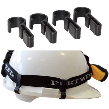 Portwest PA04 Universal Head Light Safety Helmet Clips (Pack 4)