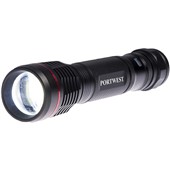 Portwest PA75 Black USB Rechargeable Torch - 600 Lumens