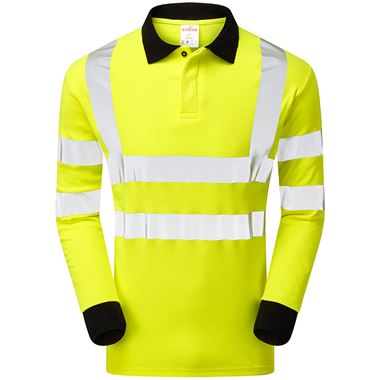 Pulsar Protect PARC21 ARC Flash & Flame Retardant Yellow Hi Vis Long Sleeve Polo Shirt