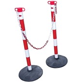 Post & Chain Barrier Kits - Red-White & Black-Yellow