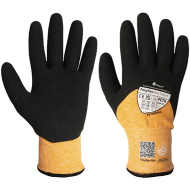 Polyco Polyflex PETH Eco Friendly Thermal Lined Latex Coated Work Gloves - 10g Cut Level 3