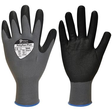 Polyco Polyflex Plus Work Gloves 800 with Foamed Nitrile Palm - 15g