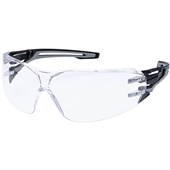 Portwest PR01 Anthracite Wraparound Safety Glasses - Anti Scratch & Anti Fog - Clear