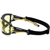 Portwest PR02 Anthracite Wraparound Plus Safety Glasses with Head Strap - Anti Scratch & Anti Fog