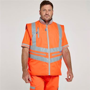 Pulsar PR313-R Rail Orange GRS Recycled Reversible Hi Vis Bodywarmer