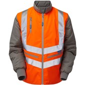Pulsar PR497-R Rail Orange GRS Recycled 7-in-1 Hi Vis Storm Coat c/w Interactive Bodywarmer