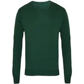 Premier PR694 Knitted V Neck Sweater Bottle Green