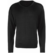 Premier PR694 Knitted V Neck Sweater Black