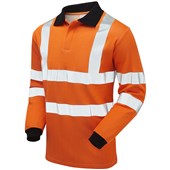 Pulsar Protect PRARC21 ARC Flash & Flame Retardent Rail Orange Hi Vis Long Sleeve Polo Shirt