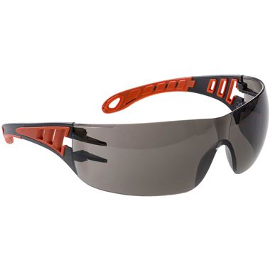 Portwest PS12 Tech Look Smoke Safety Glasses - Anti Scratch Lens