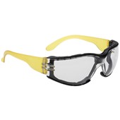 Portwest PS32 Wrap Around Plus Clear Safety Glasses & Cord - Anti Scratch & Anti Fog Lens