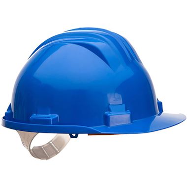 Portwest PS61 Lightweight Work Safety Helmet - Unvented Slip Ratchet Regular Peak