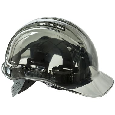 Portwest PV50 Peak View Translucent Safety Helmet - Vented Slip ratchet Standard Peak