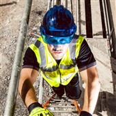 Portwest PV50 Peak View Translucent Safety Helmet - Vented Slip ratchet Standard Peak