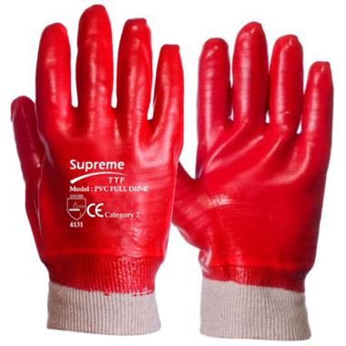 PVC Knit Wrist Gloves with PVC Coating