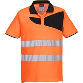 Portwest PW212 PW2 Orange/Black Polycotton Hi Vis Polo Shirt