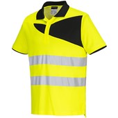 Portwest PW212 PW2 Yellow/Black Polycotton Hi Vis Polo Shirt 