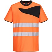  Portwest PW213 PW2 Orange/Black Polycotton Hi Vis T Shirt