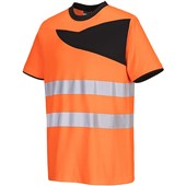 Portwest PW213 PW2 Orange/Black Polycotton Hi Vis T Shirt