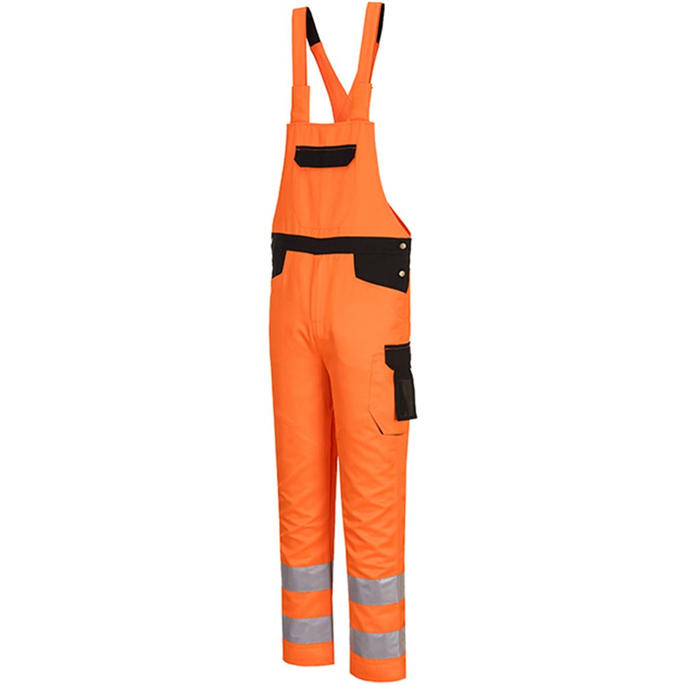 Portwest PW244 PW2 Orange Hi Vis Bib & Brace | Safetec Direct