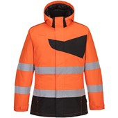 Portwest PW261 PW2 Orange/Black Padded Waterproof Hi Vis Winter Jacket 