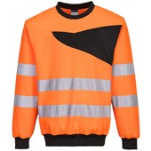 Portwest PW277 PW2 Orange/Black Polycotton Hi Vis Sweatshirt