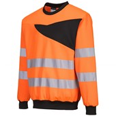 Portwest PW277 PW2 Orange/Black Polycotton Hi Vis Sweatshirt
