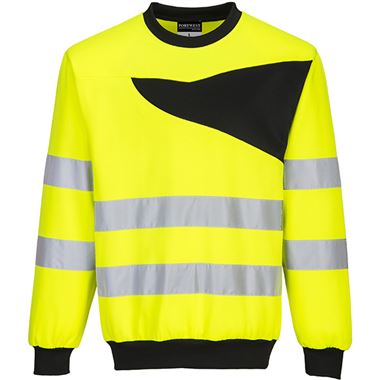 Portwest PW277 PW2 Yellow/Black Polycotton Hi Vis Sweatshirt