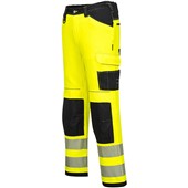 Portwest PW303 PW3 Yellow Polycotton Stretch Lightweight Hi Vis Trousers