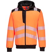 Portwest PW327 PW3 Orange Polycotton Hi Vis Zipped Hoodie