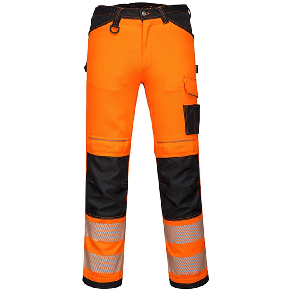 Portwest PW340 PW3 Orange Hi Vis Work Trousers | Safetec Direct