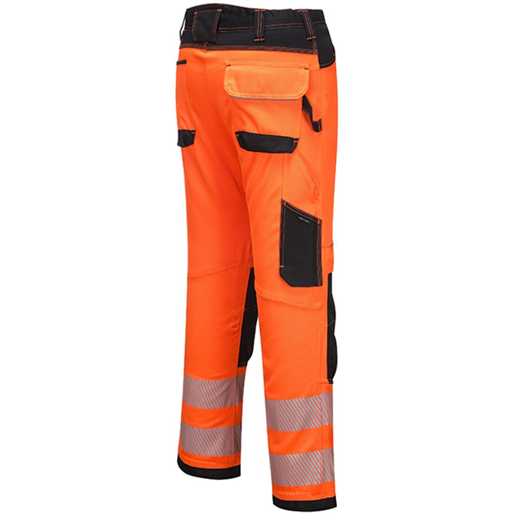 Portwest PW340 PW3 Orange Hi Vis Work Trousers | Safetec Direct