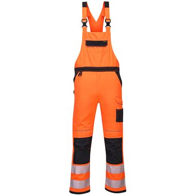 Portwest PW344 PW3 Orange Polycotton Hi Vis Bib & Brace Overalls