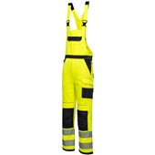 Portwest PW344 PW3 Yellow Polycotton Hi Vis Bib & Brace Overalls